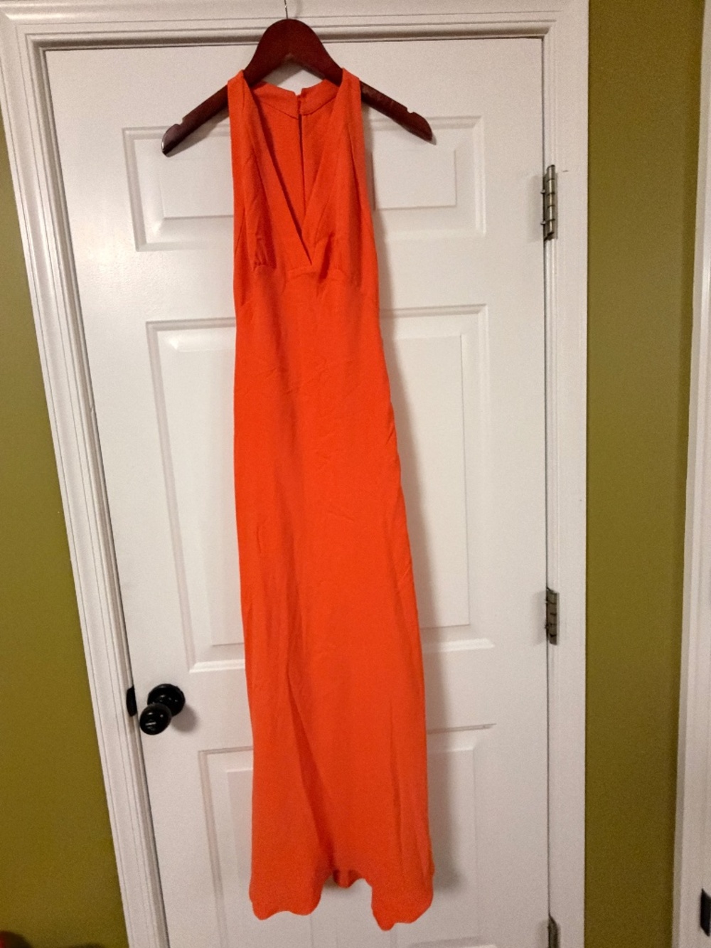 Small Orange Zara Halter Midi Dress NWT